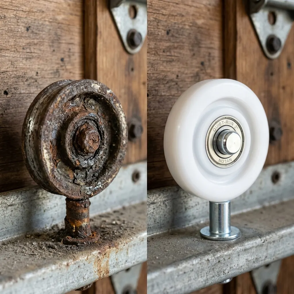 Steel roller side-by-side with nylon roller